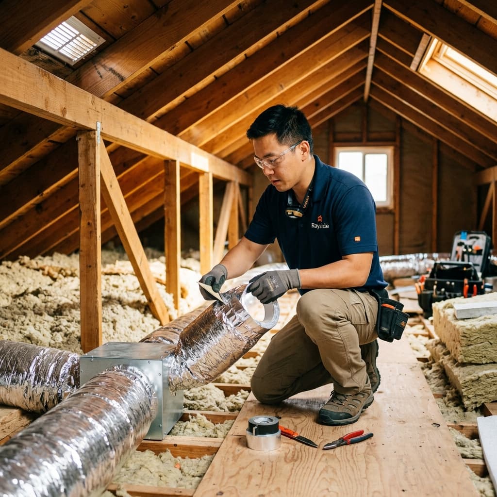Rayside certified professional technician performing Ductwork Services