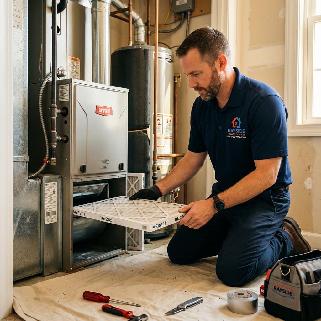 Rayside certified professional technician performing Indoor Air Quality